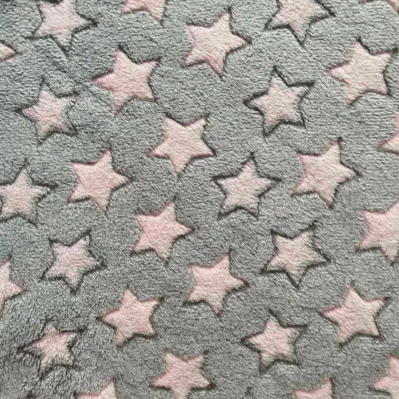 Wholesale Glow Fabric Flannel Fleece Blanket Double Sided Jacquard Flannel Fabric by Rolls