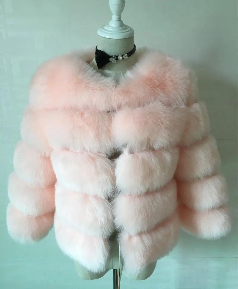 Elegant Short Length Artificial Fur Jacket for Women to Stay Cozy and Stylish During Cold Weather Days