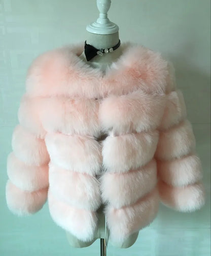 Elegant Short Length Artificial Fur Jacket for Women to Stay Cozy and Stylish During Cold Weather Days