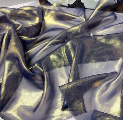 Elegant Retro Style Hanfu Sling Dress New Light Ultra-Thin 100% Polyester Chiffon 75D Weft Fabric with Bronzing Decorative Cloth