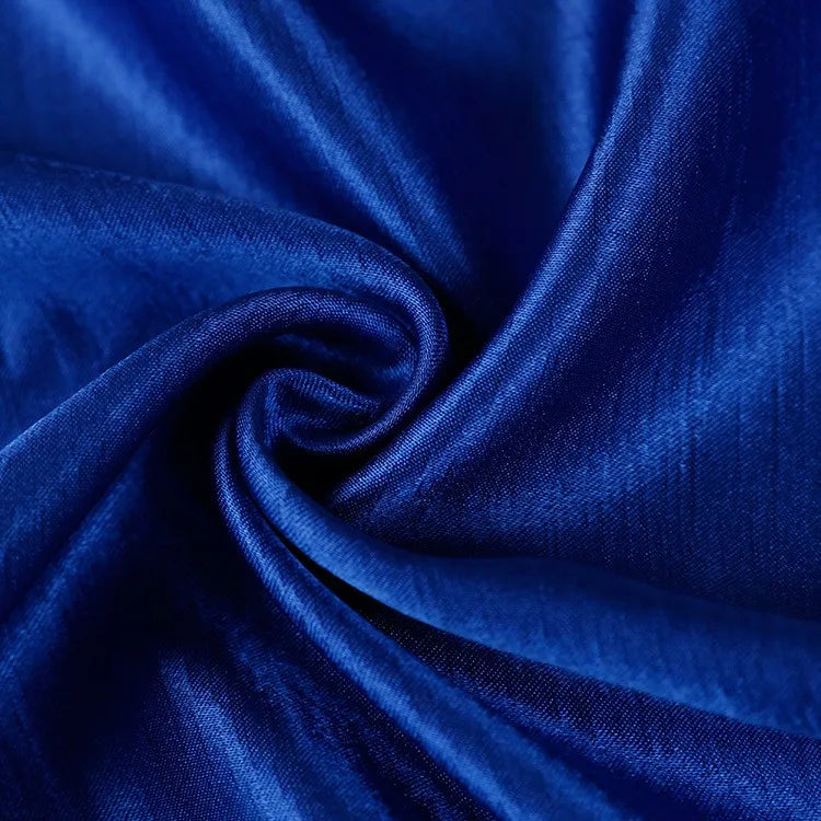 Shiny Satin Slub Dupion Fabric 100% Polyester Quick Shipping 96 Colors in Stock for Girls' Long Dresses and Curtains