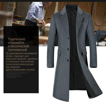 Coats for Men,Wool content 54%,A Long Jacket Below The Knee,Men's Overcoat,Men's Coat Windbreaker,Men Coats, Long Overcoat Men