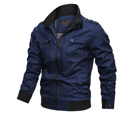 Pocket Men's Coats Plus Size Men's Jackets Wholesale 2023 Hot Casual Stand up Collar Cotton 1 Piece Canvas Thin COW Skin Solid