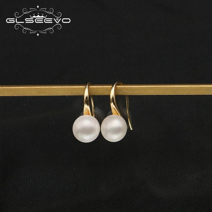 Natural Freshwater Pearl Ear Hook Earrings Fashion Luxury Personality Gold Plated Ear Hook Women Girls Fine Jewelry