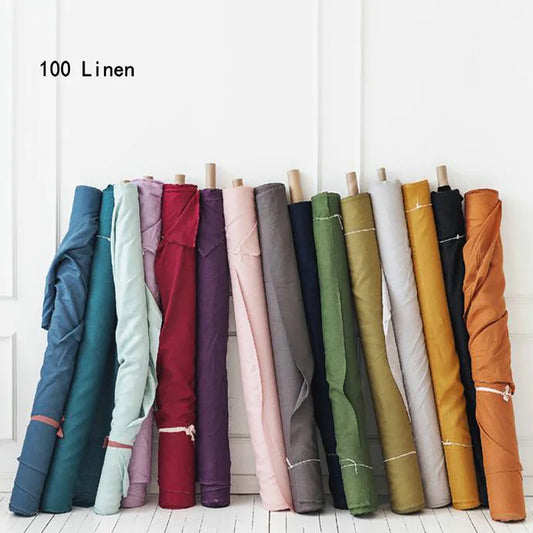 155 Color 155gsm Eco-Friendly Flax Pure 100% Ramie Solids Upholstery Fabric for Dress Shirt Home Textiles Cars Bags Sleepwear
