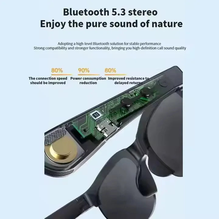 Wireless Glasses Earphones Pressure Free Custom Earphones Music 5.3 Smart Glasses Digital Glass Audio BT Sunglass
