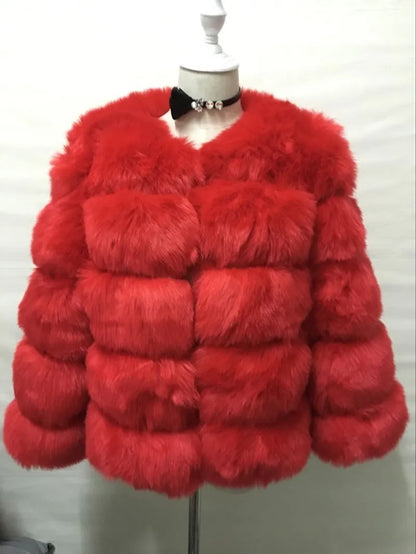 Elegant Short Length Artificial Fur Jacket for Women to Stay Cozy and Stylish During Cold Weather Days