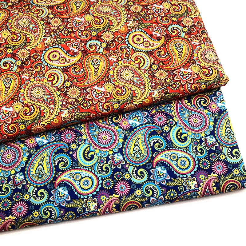 Chinese Factory Wholesale Paisley Designer Fabric 90%polyester 10%cotton  TC Blended Poplin Woven Fabrics Sale by Yard