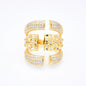 014477 Vintage Style Gold Plated Band Rings Zircon Free Size Ring Hip Hop Good Quality Brass Material Cubic Zirconia Ring