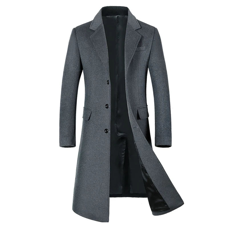 Coats for Men,Wool content 54%,A Long Jacket Below The Knee,Men's Overcoat,Men's Coat Windbreaker,Men Coats, Long Overcoat Men