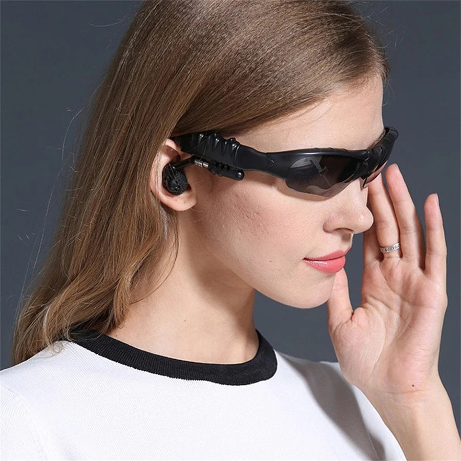 Sunglasses Earphone Wireless Headset with Mic Smart Glasses Earbuds Stereo Sport Sunglasses Headphone for Driving Cycling