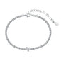 Dylam Charm Jewelry Accessories S925 Silver Rhodium Plated 5A Grade Cubic Zirconia Classic Tennis Bracelet for Women
