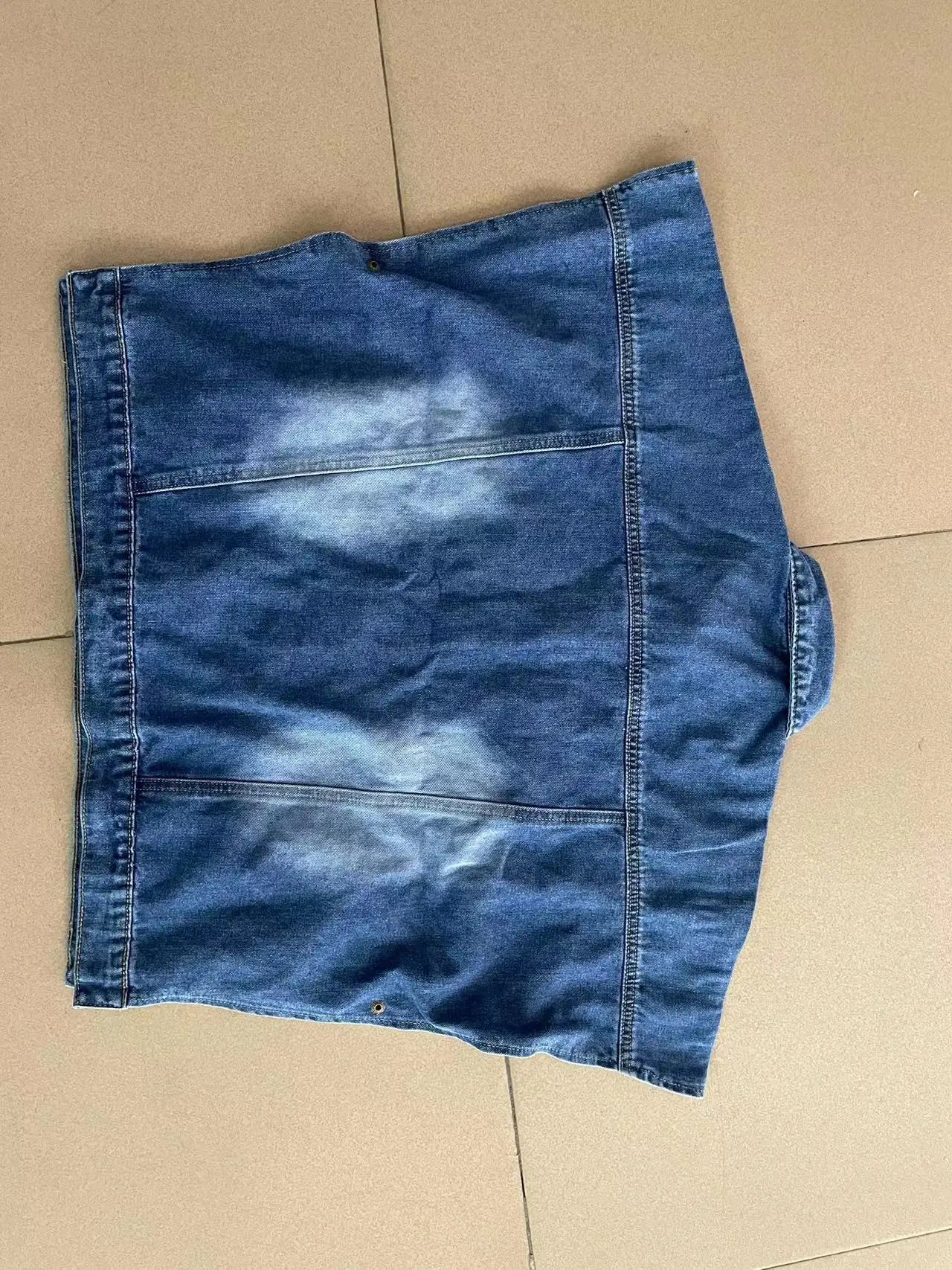 2024 Jean Jackets Women Stylish Ruffles Button Plain Denim Jacket Long Sleeve Blue Denim Jacket Women Shirt