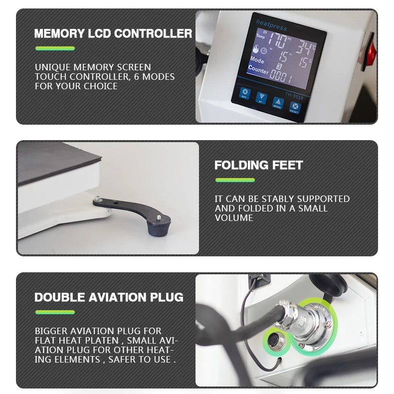 New  8 in 1 Combo  16x24 Heat Press Double Display Advanced Heat Press Machine  for  Cap Mug T-shirt