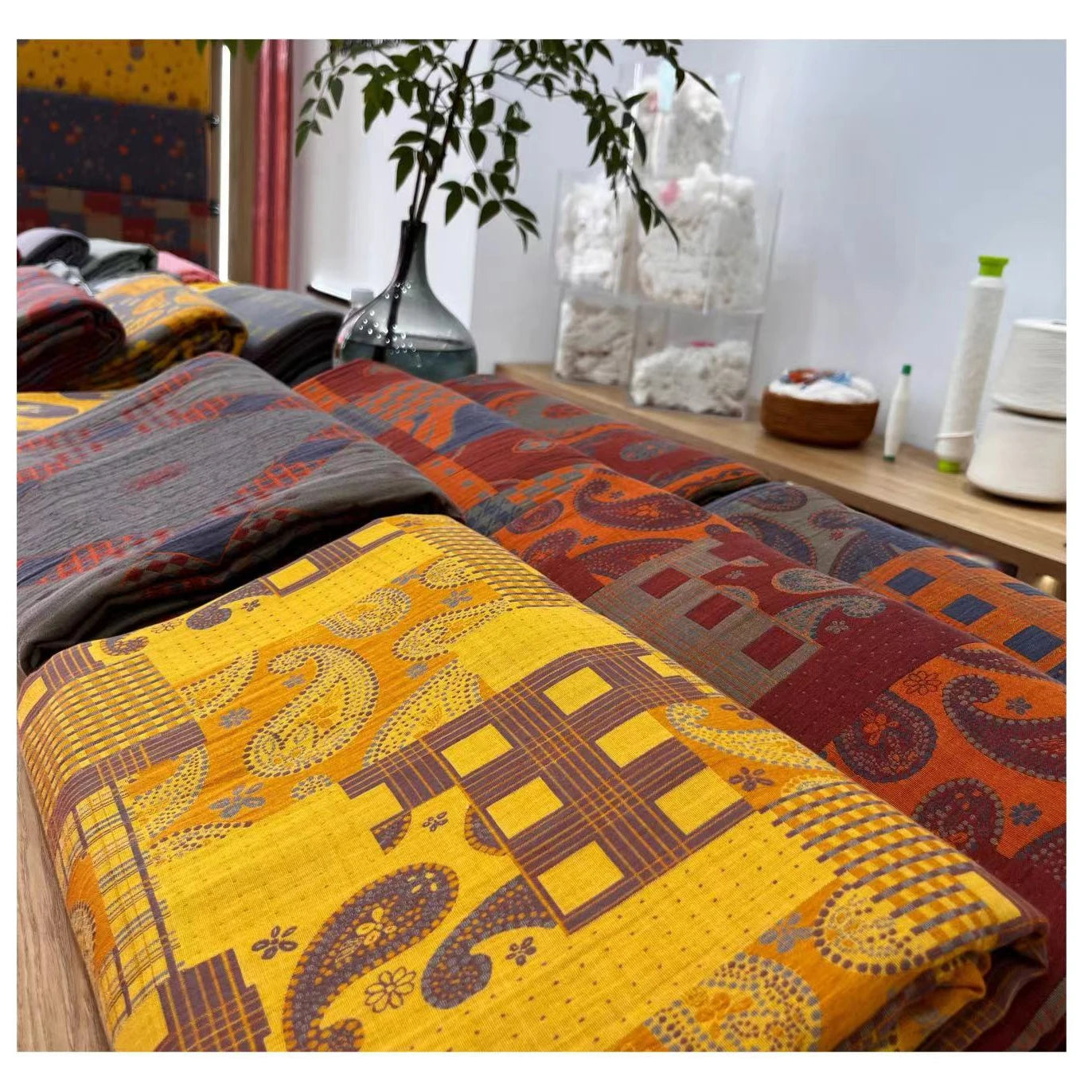 100% Cotton Jacquard AB Face Yarn-Dyed Fabric for Home Textiles Dress Garment Bag Wedding Bedding Toy-for Boys and Girls