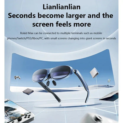 ROKID Max AR Smart Glasses 3D Game Viewing Glasses Portable Mobile Computer Screen Projection Non VR Glasses All in One Machine