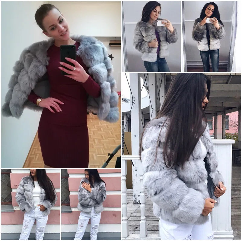 Elegant Short Length Artificial Fur Jacket for Women to Stay Cozy and Stylish During Cold Weather Days