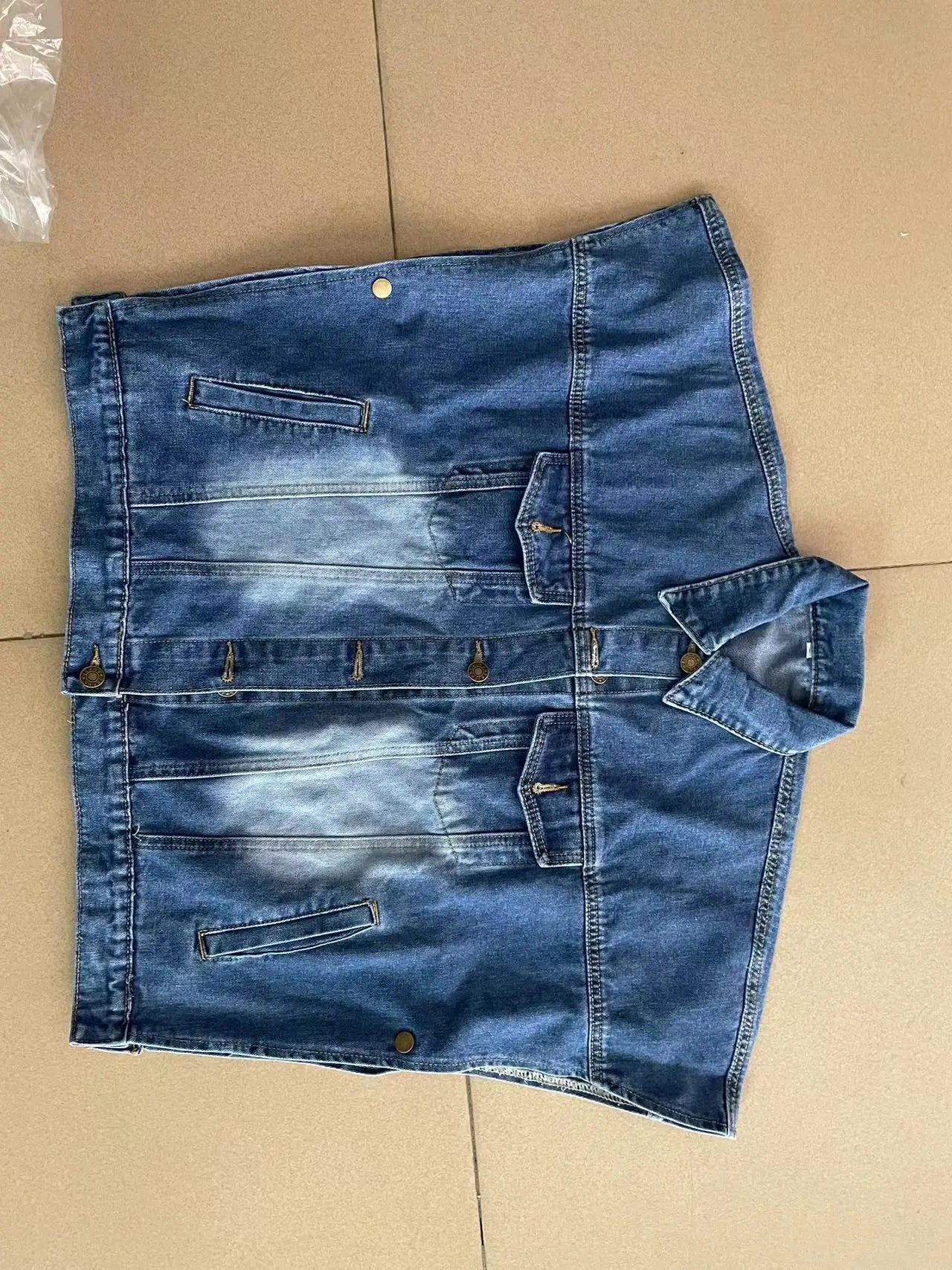 2024 Jean Jackets Women Stylish Ruffles Button Plain Denim Jacket Long Sleeve Blue Denim Jacket Women Shirt