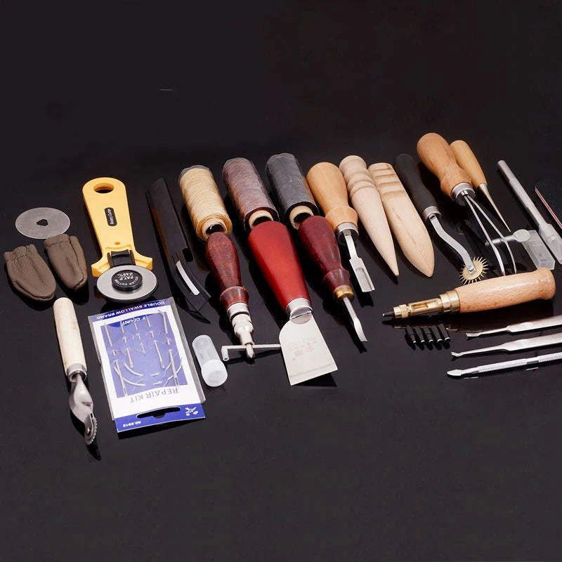 Handmade Leather Production Tool Set Hand Sewing Materials Bags Leather Tools Homemade
