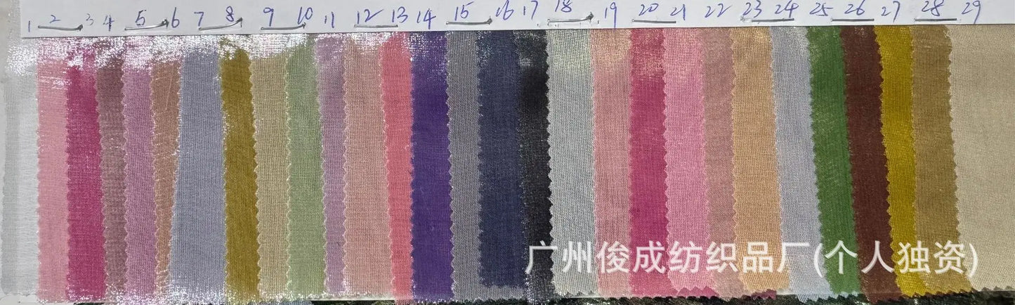 Elegant Retro Style Hanfu Sling Dress New Light Ultra-Thin 100% Polyester Chiffon 75D Weft Fabric with Bronzing Decorative Cloth