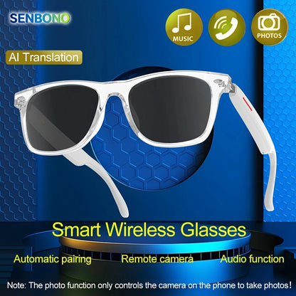 SENBONO E13- C  Smart Sunglasses Hands-Free Call Music Headphone Anti-Blue Eyeglasses Wireless BT Voice Smart Glasses