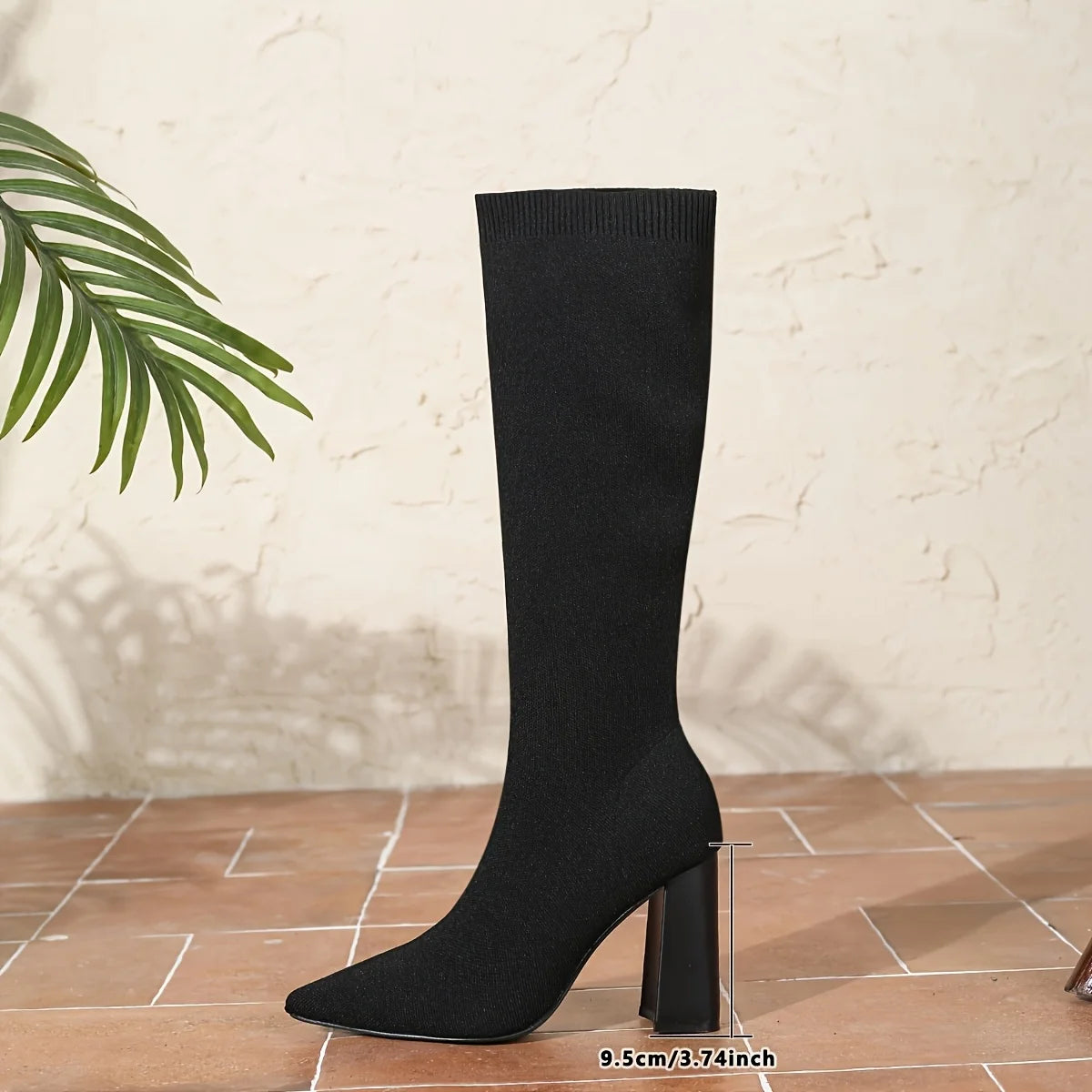 New Autumn and Winter Women's Elegant Long Boots Pointed Toe Thick Heel High Heel Boots Casual Comfortable Boots