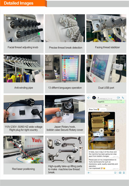 High- Quality Professional Computer Embroidery Machine Price  2 Heads Automatic 3D Hat T-shirt Flat Logo Cap Embroidery Machine