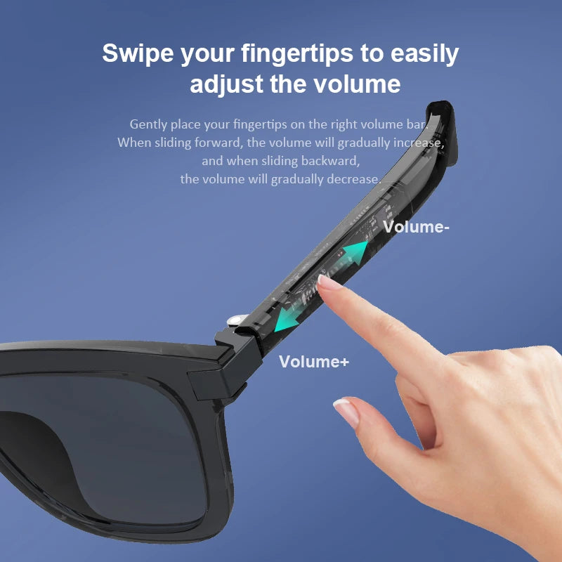 Fashion Wireless Headset Bluetooth Smart Glasses Anti-blue Sunglasses Music Sports Phone Navigation Voice Women Men