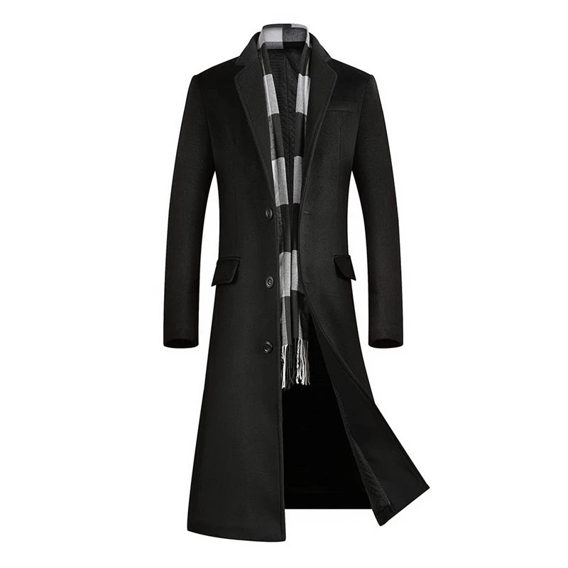 Coats for Men,Wool content 54%,A Long Jacket Below The Knee,Men's Overcoat,Men's Coat Windbreaker,Men Coats, Long Overcoat Men