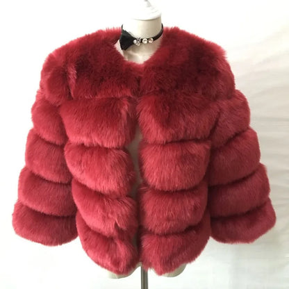 Elegant Short Length Artificial Fur Jacket for Women to Stay Cozy and Stylish During Cold Weather Days