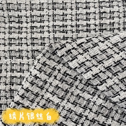 Wholesale 100% Polyester Woolen Fabric Fiber Plaid Check Woven Woolen Yarn Dyed Tweed Fabric for Coat Clothing Dress Vest Skirt