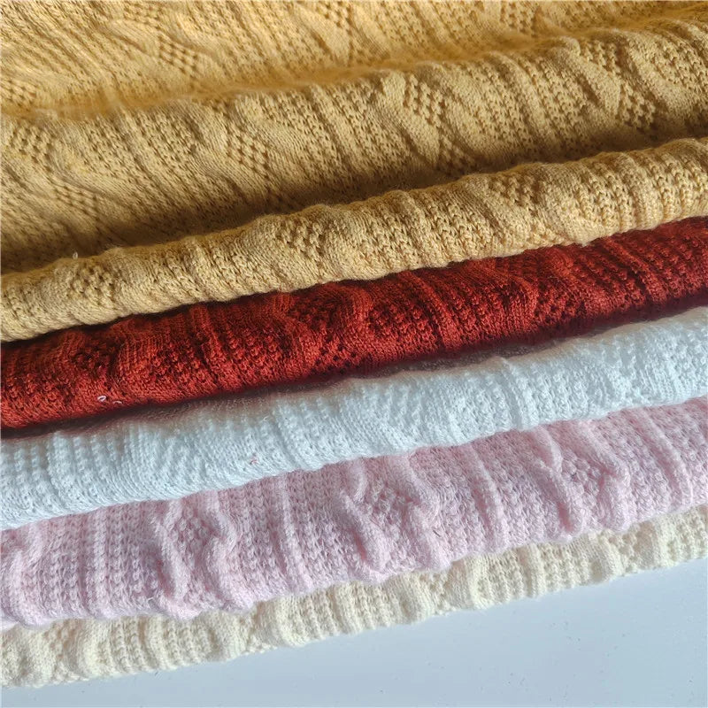 Jacquard Fabric Wholesale Soft Polyester Dress Fabric Custom Design Solid Polyester