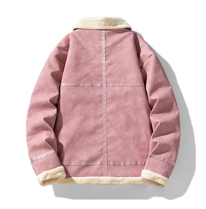 ANSZKTN Men  Vintage Winter Jacket With extra Fleece Lapel Fur Coat