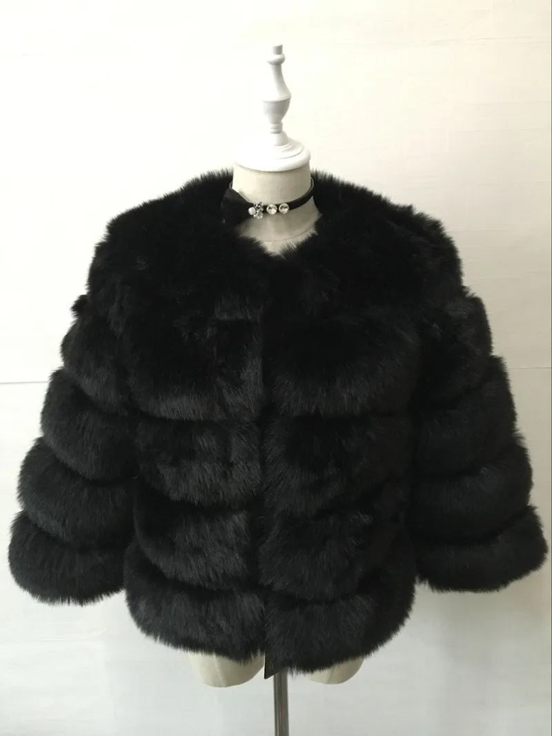 Elegant Short Length Artificial Fur Jacket for Women to Stay Cozy and Stylish During Cold Weather Days
