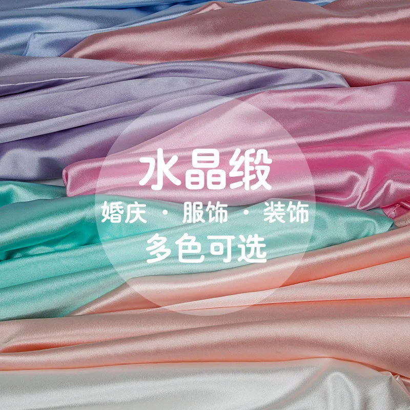 Crystal Satin Shinny Silk Fabric for Women's Stage Baseball Dress Fabric