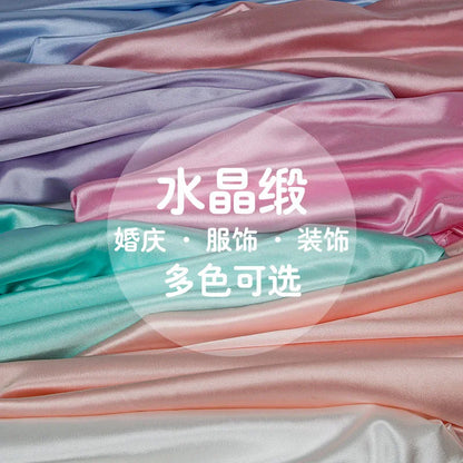 Crystal Satin Shinny Silk Fabric for Women's Stage Baseball Dress Fabric