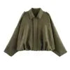 PB&ZA Women 2025 Spring New Chic Fashion Suede Bomber Jacket with Lapel Coat Vintage Long Sleeve Female Outerwear Chic