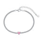 Dylam Charm Jewelry Accessories S925 Silver Rhodium Plated 5A Grade Cubic Zirconia Classic Tennis Bracelet for Women