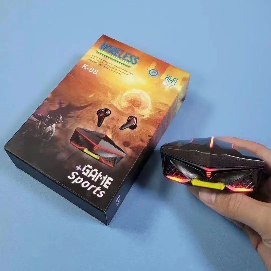 K98 Comfortable Wearing Gaming On-ear & Over-ear Wireless BT TWS In-ear Headphones Running Sport Headset Earbuds with Microphone