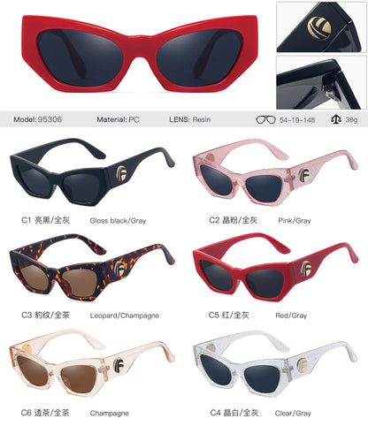 95306 New Shades Cateye Big Sun Glasses Women Sun Shades Eyewear 2022 Trendy Fashion Multicolor Oversize Sunglasses