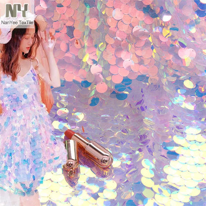 Nanyee Textile INS Pink Wall Decoration Photograph Sequin Backdrop Fabric