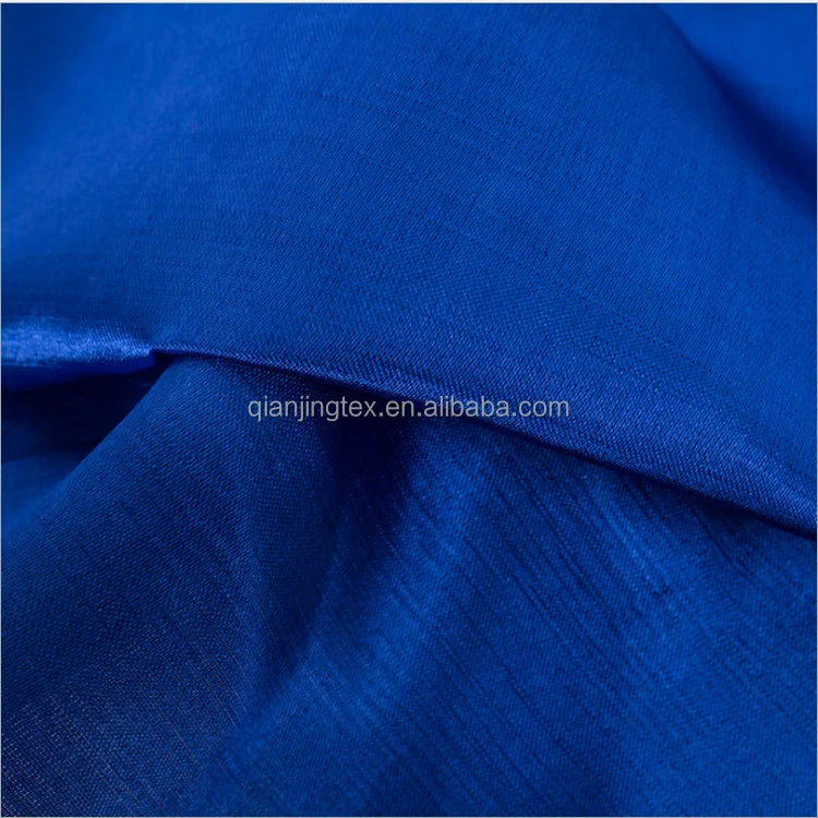 Shiny Satin Slub Dupion Fabric 100% Polyester Quick Shipping 96 Colors in Stock for Girls' Long Dresses and Curtains