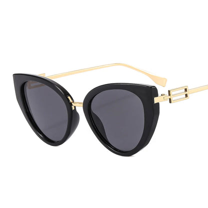 9508 Gradient Shades Sunglasses Sun Glasses White Tortoiseshell New Trendy Fashion Women Shades Cat Eye Sunglasses 2024