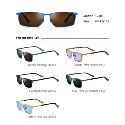 Borregls Pure Titanium Sunglasses Men 2025 High-Quality Square UV400 Polarized Mirrored Sun Glasses Women Sports Shades 17303T