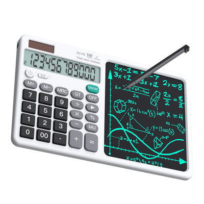 Smart Drawing 12-Digit Scientific Calculator LCD Writing Pad Factory Office School Tool for Promotions Button Battery Operated