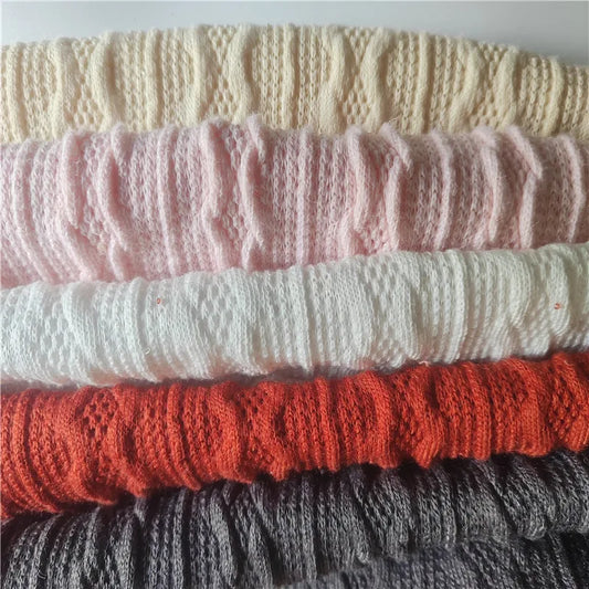 Jacquard Fabric Wholesale Soft Polyester Dress Fabric Custom Design Solid Polyester