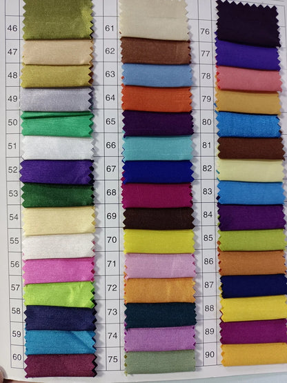 Shiny Satin Slub Dupion Fabric 100% Polyester Quick Shipping 96 Colors in Stock for Girls' Long Dresses and Curtains