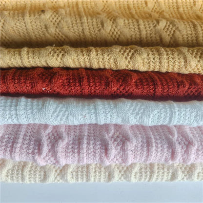 Jacquard Fabric Wholesale Soft Polyester Dress Fabric Custom Design Solid Polyester