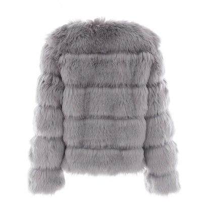 Elegant Short Length Artificial Fur Jacket for Women to Stay Cozy and Stylish During Cold Weather Days