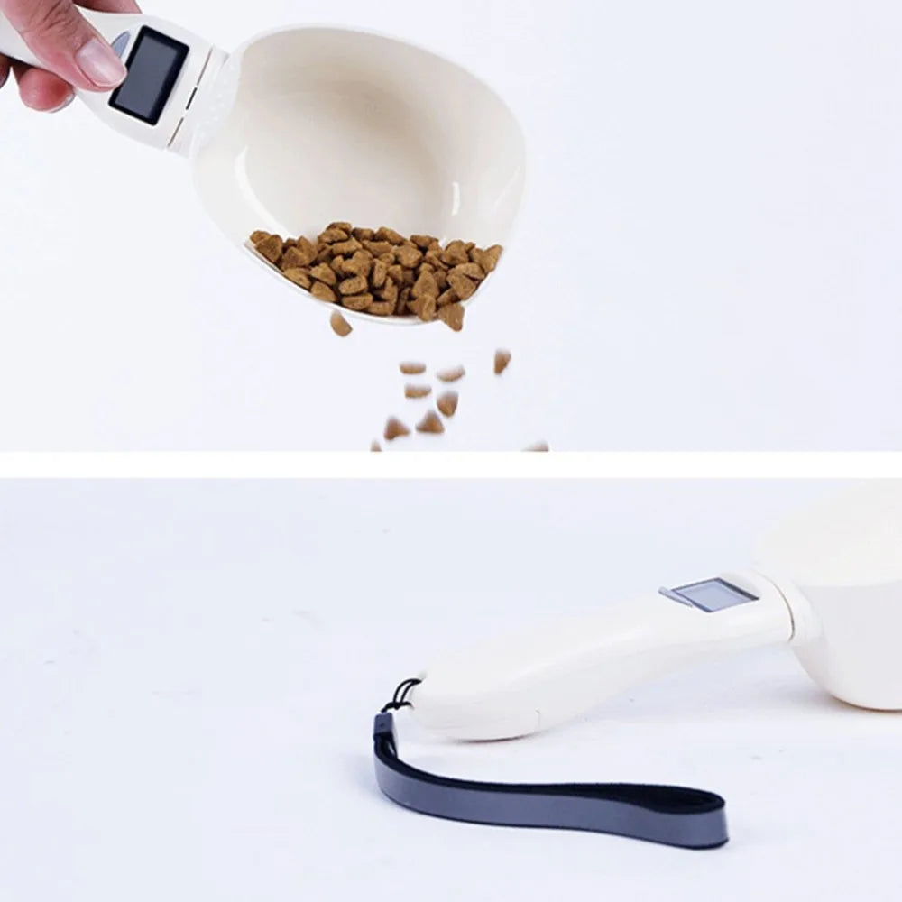 800g/01g pet food spoon Scale Electronic Measuring Tool 250ml for cat Dog Feeding Bowl Digital Precise Detachable scooper